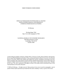 Does Factor-Biased Technological Change Stifle International Covergence? Evidence from Manufacturing