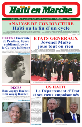 Haïti Ou La Fin D'un Cycle