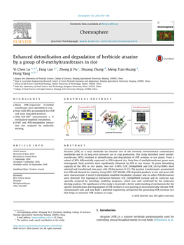 Enhanced Detoxification and Degradation of Herbicide Atrazine