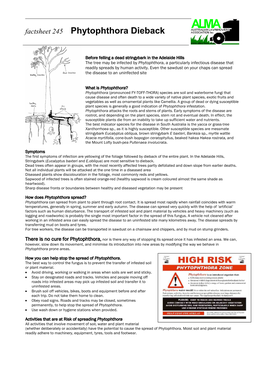 Factsheet 245 Phytophthora Dieback