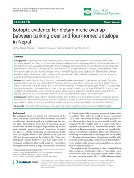 Isotopic Evidence for Dietary Niche Overlap Between Barking Deer And