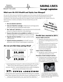 How the Republican-Led 2013 NC General Assembly Is Saving Lives