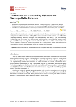 Gnathostomiasis Acquired by Visitors to the Okavango Delta, Botswana