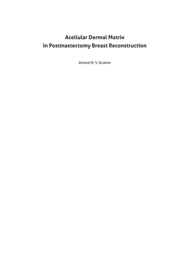 Acellular Dermal Matrix in Postmastectomy Breast Reconstruction