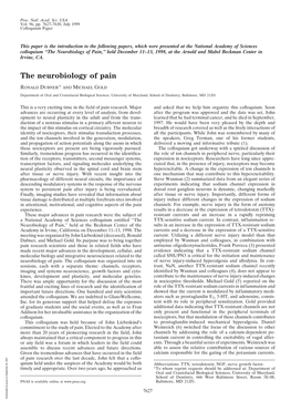 The Neurobiology of Pain,’’ Held December 11–13, 1998, at the Arnold and Mabel Beckman Center in Irvine, CA