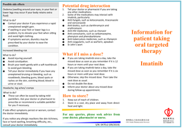 Information for Patient Taking Oral Targeted Therapy Imatinib