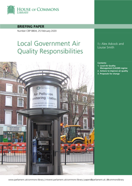 Local Government Air Quality Responsibilities