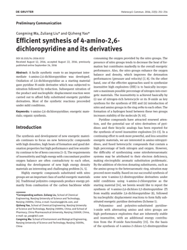 Efficient Synthesis of 4-Amino-2,6- Dichloropyridine and Its Derivatives