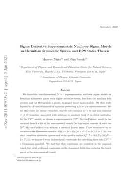 Arxiv:2011.07973V2 [Hep-Th]