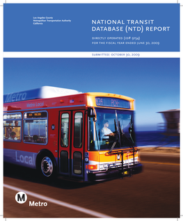 National Transit Database (Ntd) Report Directly Operated (Id# 9154) for the Fiscal Year Ended June 30, 2009