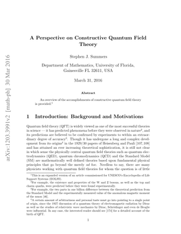 A Perspective on Constructive Quantum Field Theory
