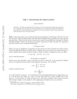 The L^ 2 Signature of Torus Knots