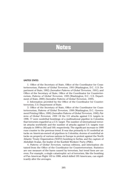 Terterrorism, Patterns of Global Terrorism, 1991 (Washington, D.C.: U.S