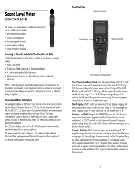 Sound Level Meter (Order Code SLM-BTA)