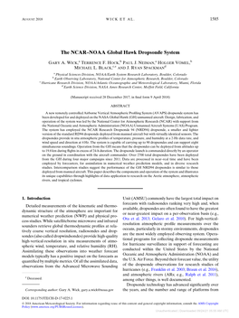 The NCAR–NOAA Global Hawk Dropsonde System