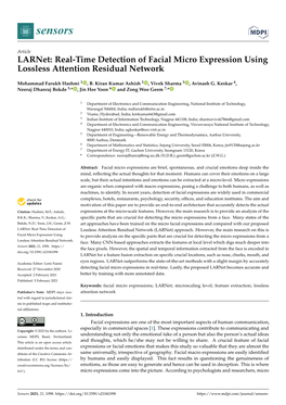 Larnet: Real-Time Detection of Facial Micro Expression Using Lossless Attention Residual Network