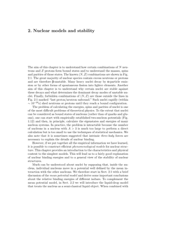 2. Nuclear Models and Stability