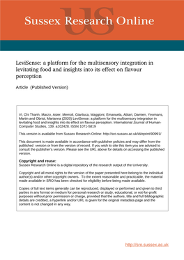 Levisense a Platform for the Multisensory Integration in Levitating