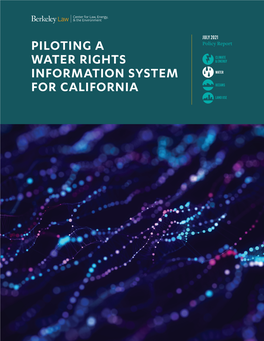 Piloting a Water Rights Information System for California Authors