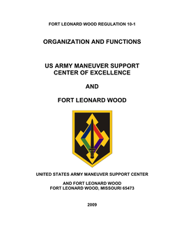 Organization and Functions Us Army Maneuver Support