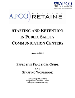 Staffing and Retention in Public Safety Communication Centers