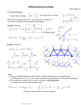 Deflections Using Energy Methods (Ref Chapter 9) 9.1 Work and Energy