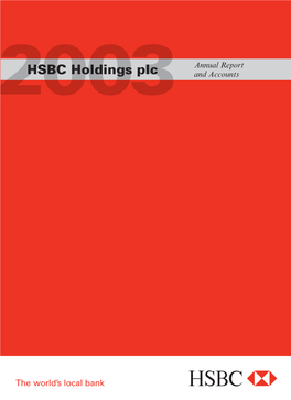 HSBC Holdings Plc 2003 Annual Report & Accounts