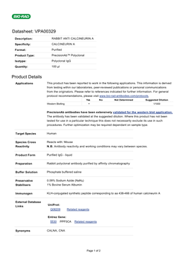 Datasheet: VPA00329 Product Details