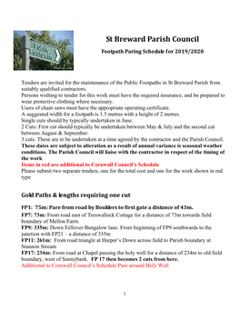 2019 St Breward Footpath Tender Document