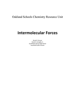 Intermolecular Forces