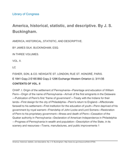 America, Historical, Statistic, and Descriptive. by J. S. Buckingham