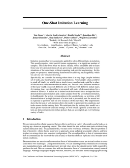 One-Shot Imitation Learning