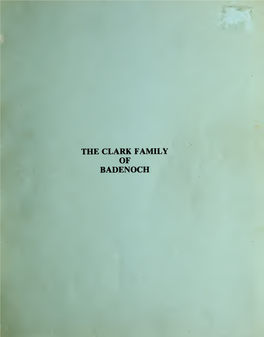 The Clark Family of Badenoch
