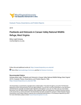 Peatlands and Histosols in Canaan Valley National Wildlife Refuge, West Virginia