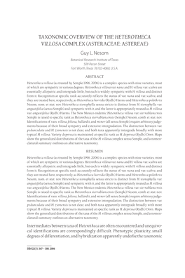 TAXONOMIC OVERVIEW of the HETEROTHECA VILLOSA COMPLEX (ASTERACEAE: ASTEREAE) Guy L