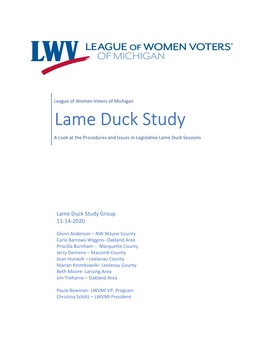 Lame Duck Study