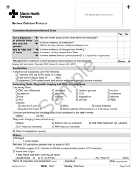 Seniors Delirium Protocol