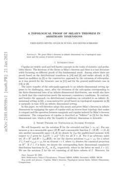 Arxiv:2101.08598V1 [Math.PR] 21 Jan 2021 Si a Rvdfrtebvraecs N[1 N O H Gene the for and [11] in Case the Bivariate by [3]