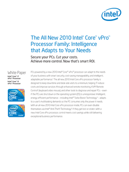The All New 2010 Intel Core Vpro Processor Family