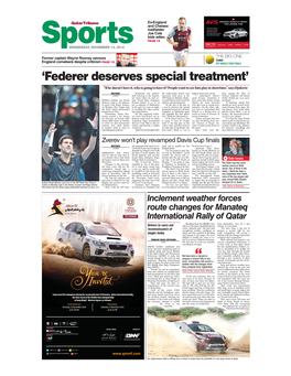 'Federer Deserves Special Treatment'
