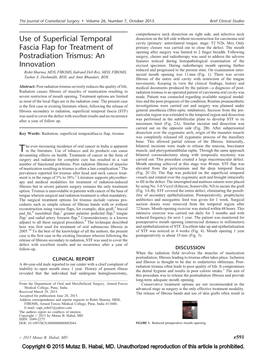 Use of Superficial Temporal Fascia Flap for Treatment of Postradiation