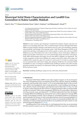 Municipal Solid Waste Characterization and Landfill Gas