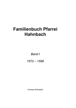 Familienbuch Pfarrei Hahnbach