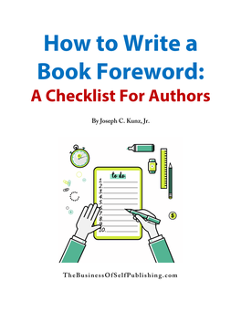 How to Write a Book Foreword: a Checklist for Authors