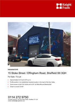 15 Stoke Street / Effingham Road, Sheffield S9 3QH for Sale / to Let