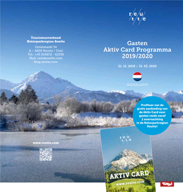 Gasten Aktiv Card Programma 2019/2020