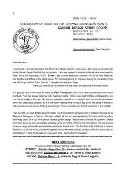 GARDEN DESIGN STUDY GROUP NEWSLETTER No