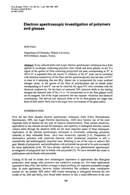 Electron Spectroscopic Investigation of Polymers and Glasses