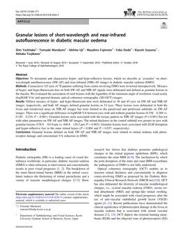 Granular Lesions of Short-Wavelength and Near-Infrared Autofluorescence