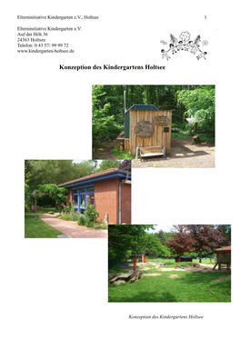 Konzeption Des Kindergartens Holtsee